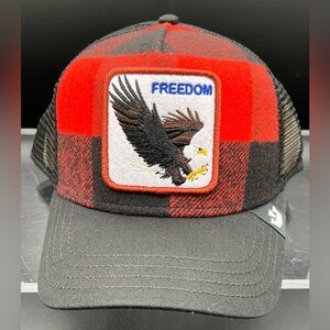 Goorin Bros. Eagle Ski Free Buffalo Check Trucker Hat, NWT